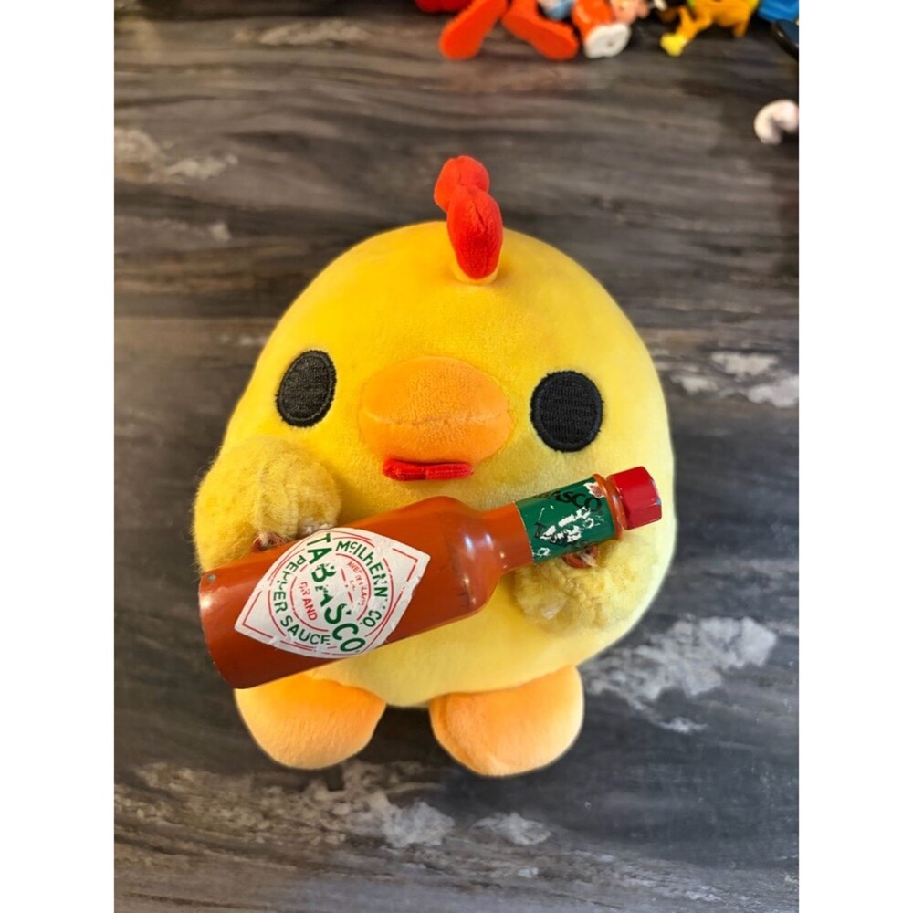 Tabasco Sauce Plush Chick Stuffed Animal Funny Foodie Collectible Toy